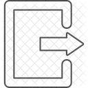 무료 로그아웃 화살표 얇은선 아이콘 아이콘
