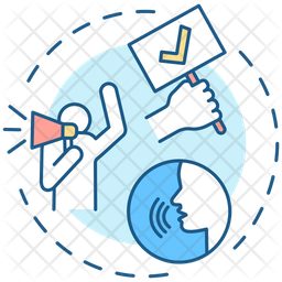 Freedom of expression Icon - Download in Colored Outline Style