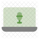 Flat Working From Home Technology Icon