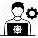 Freelancer With Cogwheel  Icon