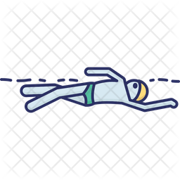 Freestyle Swimming Icon - Download in Colored Outline Style