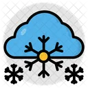 Freezing Rain Snowfall Snowy Weather Icon
