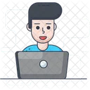 Online Webinar Online Person Computerbenutzer Symbol