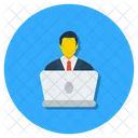 Online Webinar Online Person Computerbenutzer Symbol