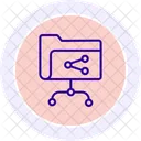 Shared Folder Line Icon Symbol