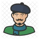 French Beret Asian Male French Beret Icon
