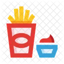 French Fries Potatoes Sauce Icon