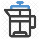 French Press Brewing Coffee Icon