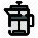 French Press Brewing Coffee Icon