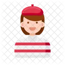 French Woman Person Costume Icon