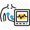 Frequence Cardiaque Cardiologie Mesure Repetition Du Pouls Ondes Ecg Electrocardiographie Battements Icône