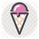 Fresa Helado Cono Icono