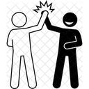 Freund Schwarz Weiss Zusammenarbeit Symbol