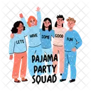 Freundesgruppe Pyjama Party Freundschaft Symbol