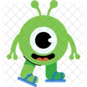Freundliche grüne Alien Figur  Symbol
