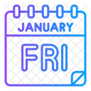 Friday January Calendar Icon