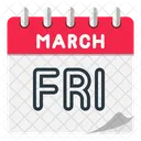 Friday March Calendar Icon
