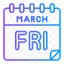 Friday March Calendar Icon