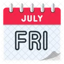 Friday July Calendar Icon