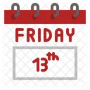 Friday Th Calendar Unlucky Belief Badluck Friday Thirteenth Icône
