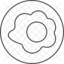 튀긴 계란 얇은선 아이콘 아이콘