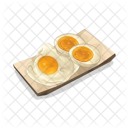 Fried egg and boiled egg  Icon