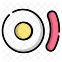 Fried egg and sausage  Icon