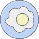 Fried Egg Lineal Color Icon Icon