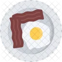 Fried Eggs Bacon Icon