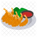 Fried Shrimp Shrimps Plater Icon