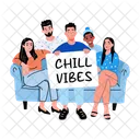 Friends Chill Vibes Sitting Icon