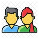 Friends Couple Associates Icon