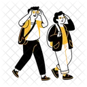Friends Walking  Icon