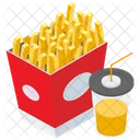 Fries With Drink Fast Food Junk Food Icon