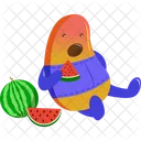 Frijol comiendo sandia  Icono