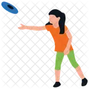 Frisbee Playing  Icon