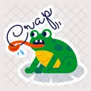 Frog Frog Tongue Crap Word Icon
