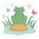 Frog Sticker Butterfly Icon