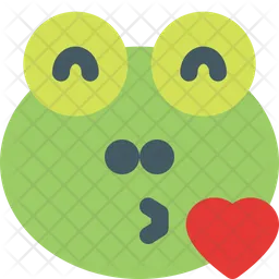 Frog Blowing Kiss Emoji Icon