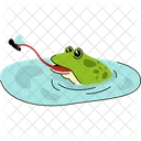Frog catching a fly  Icon