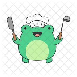 Frog chef with a spatula  Icon