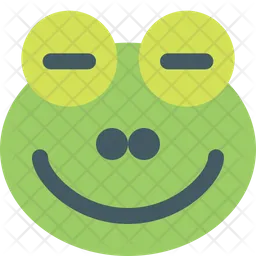 Frog Closed Eyes Emoji Icon