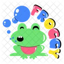 Frog Emoji Frog Word Rana Tigrina Icon