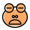 Frog Frowning Open Mouth Closed Eyes Icon