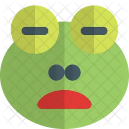 Frog Frowning Open Mouth Closed Eyes Emoji Icon