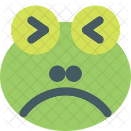 Frog Frowning Squinting Emoji Icon