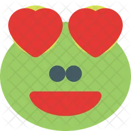 Frog Grinning Heart Eyes Emoji Icon