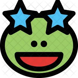 Frog Grinning Star Struck Emoji Icon