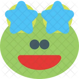 Frog Grinning Star Struck Emoji Icon
