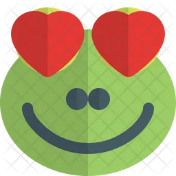 Frog Heart Eyes Emoji Icon